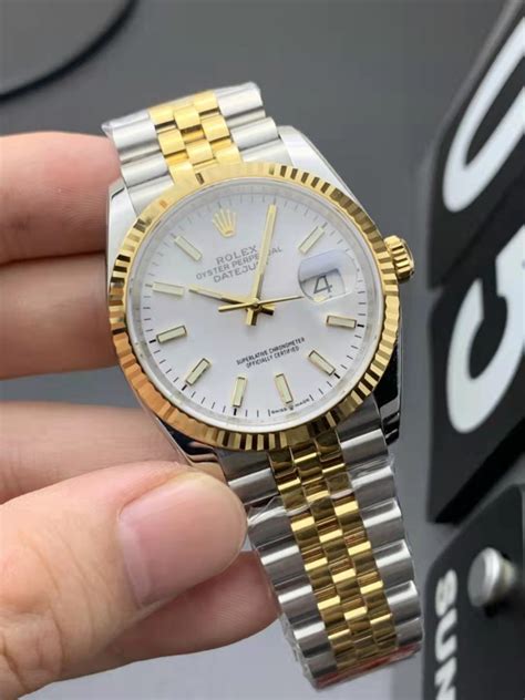 rolex datejust two tone replica|Rolex Datejust 36mm two tone.